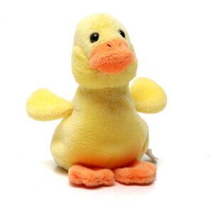 Vintage TY Quackers Beanie Baby Duck Ducky Toy Stuffie 90s Plush